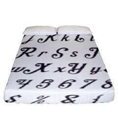 Font Lettering Alphabet Writing Fitted Sheet (king Size) by Celenk