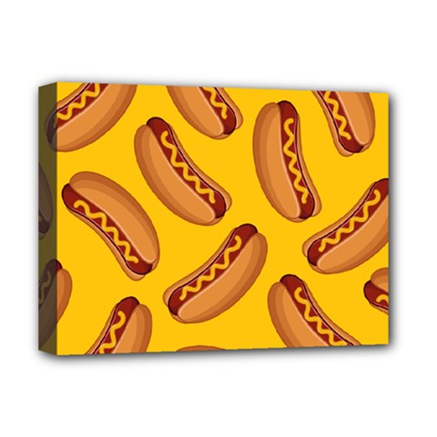Hot Dog Seamless Pattern Deluxe Canvas 16  X 12   by Celenk