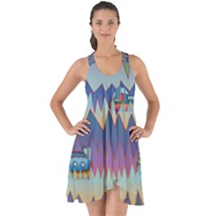 Zig Zag Boats Show Some Back Chiffon Dress by CosmicEsoteric