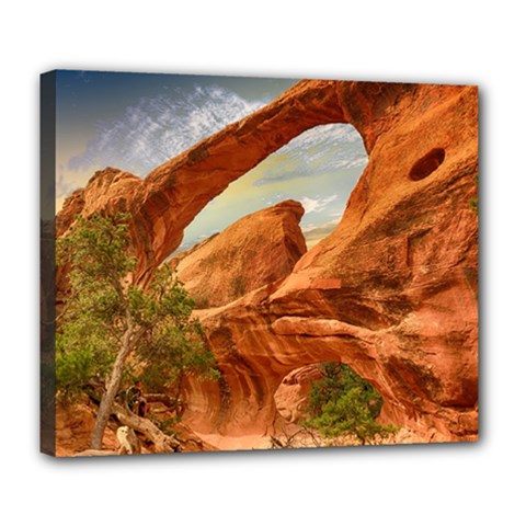 Canyon Desert Rock Scenic Nature Deluxe Canvas 24  X 20   by Celenk