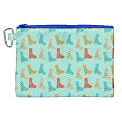 Blue Orange Boots Canvas Cosmetic Bag (xl) by snowwhitegirl