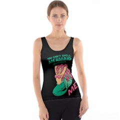 Can t Spell Mermaid Black Tank Top by creepycouture