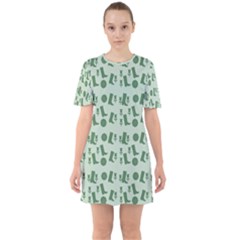 Green Boots Sixties Short Sleeve Mini Dress by snowwhitegirl