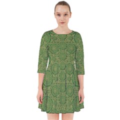 Stars In The Wooden Forest Night In Green Smock Dress by pepitasart