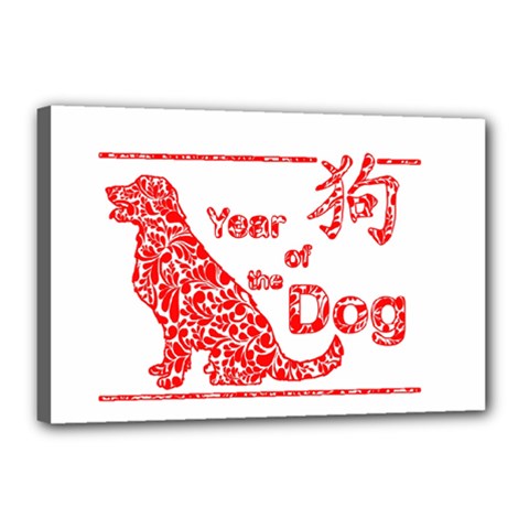 Year Of The Dog - Chinese New Year Canvas 18  X 12  by Valentinaart