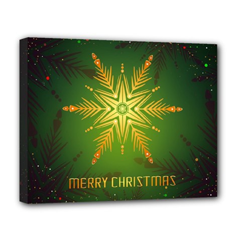 Christmas Snowflake Card E Card Deluxe Canvas 20  X 16   by Nexatart