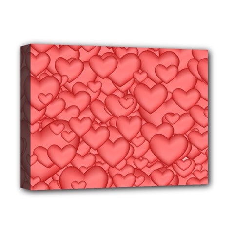Background Hearts Love Deluxe Canvas 16  X 12   by Nexatart