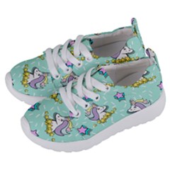 Magical Happy Unicorn And Stars Kids  Lightweight Sports Shoes by Bigfootshirtshop
