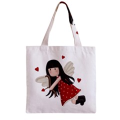 Cupid Girl Zipper Grocery Tote Bag by Valentinaart
