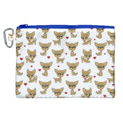 Chihuahua Pattern Canvas Cosmetic Bag (xl) by Valentinaart