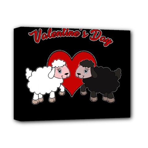 Valentines Day - Sheep  Deluxe Canvas 14  X 11  by Valentinaart