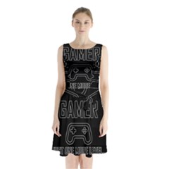 Gamer Sleeveless Waist Tie Chiffon Dress by Valentinaart