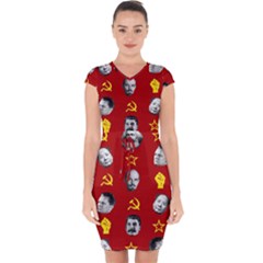 Communist Leaders Capsleeve Drawstring Dress  by Valentinaart