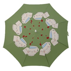 Cute Tea Straight Umbrellas by Valentinaart