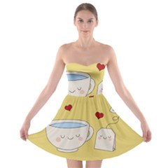 Cute Tea Strapless Bra Top Dress by Valentinaart