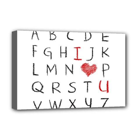 Love Alphabet Deluxe Canvas 18  X 12   by Valentinaart