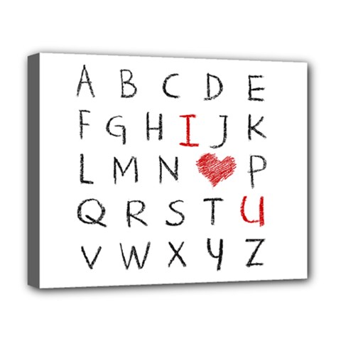 Love Alphabet Deluxe Canvas 20  X 16   by Valentinaart