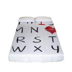 Love Alphabet Fitted Sheet (full/ Double Size) by Valentinaart