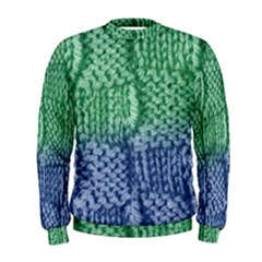 Knitted Wool Square Blue Green Men s Sweatshirt by snowwhitegirl