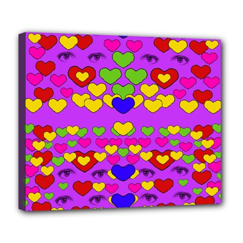 I Love This Lovely Hearty One Deluxe Canvas 24  X 20   by pepitasart