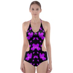 Pretty Flowers Cut-out One Piece Swimsuit by pepitasart
