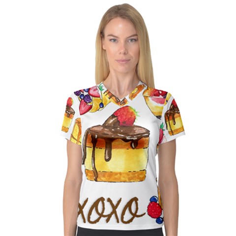 Xoxo V-neck Sport Mesh Tee by KuriSweets