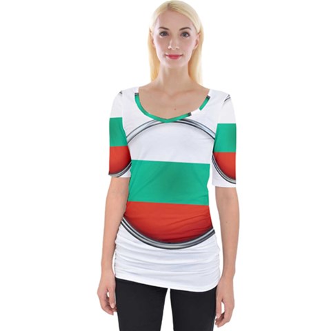 Bulgaria Country Nation Nationality Wide Neckline Tee by Nexatart