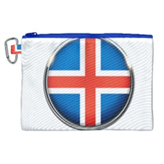 Iceland Flag Europe National Canvas Cosmetic Bag (xl) by Nexatart