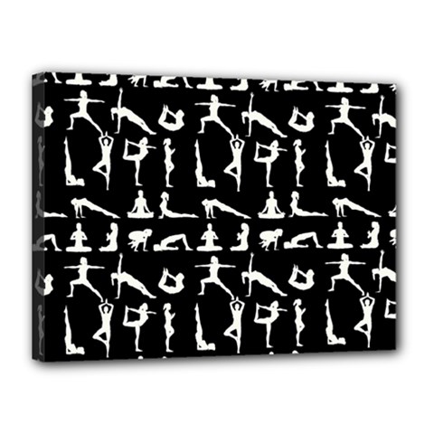 Yoga Pattern Canvas 16  X 12  by Valentinaart