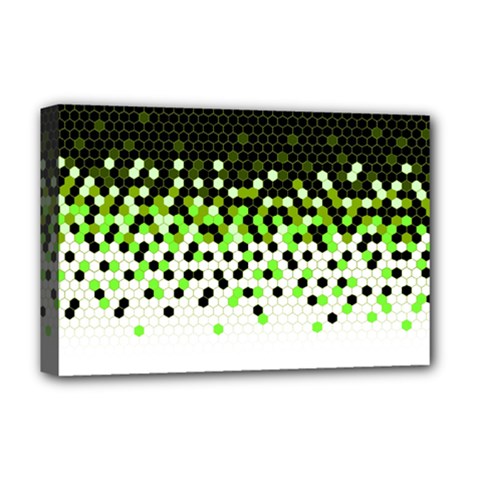 Flat Tech Camouflage Reverse Green Deluxe Canvas 18  X 12   by jumpercat