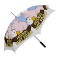 Friends Not Food - Cute Pig and Chicken Straight Umbrellas View2