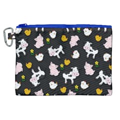 The Farm Pattern Canvas Cosmetic Bag (xl) by Valentinaart