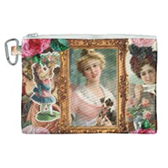 Victorian Collage Of Woman Canvas Cosmetic Bag (xl) by snowwhitegirl
