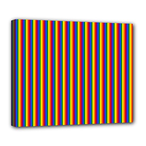 Vertical Gay Pride Rainbow Flag Pin Stripes Deluxe Canvas 24  X 20   by PodArtist