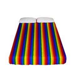Vertical Gay Pride Rainbow Flag Pin Stripes Fitted Sheet (full/ Double Size) by PodArtist