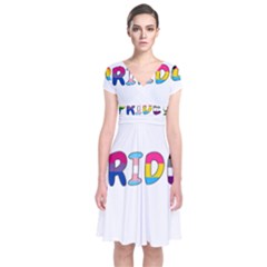 Pride Short Sleeve Front Wrap Dress by Valentinaart