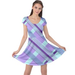 Diagonal Plaid Gingham Stripes Cap Sleeve Dress by Nexatart