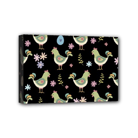 Easter Pattern Mini Canvas 6  X 4  by Valentinaart
