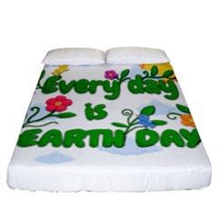 Earth Day Fitted Sheet (california King Size) by Valentinaart