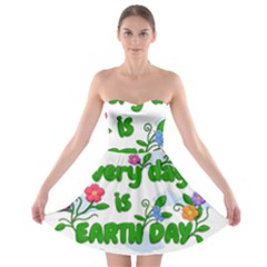 Earth Day Strapless Bra Top Dress by Valentinaart