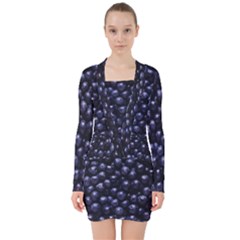 Blueberries 4 V-neck Bodycon Long Sleeve Dress by trendistuff