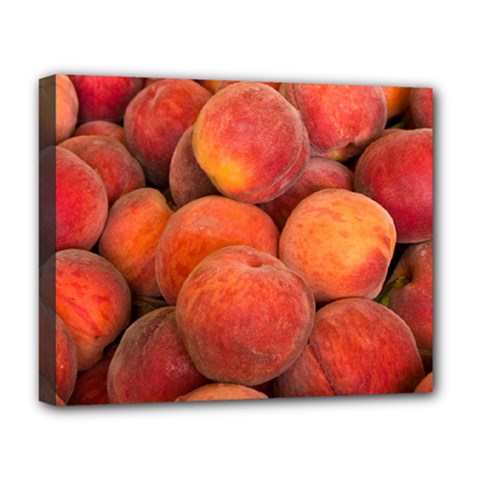 Peaches 2 Deluxe Canvas 20  X 16   by trendistuff