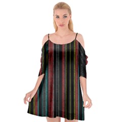 Multicolored Dark Stripes Pattern Cutout Spaghetti Strap Chiffon Dress by dflcprints
