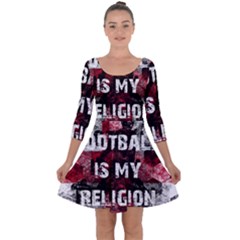 Football Is My Religion Quarter Sleeve Skater Dress by Valentinaart