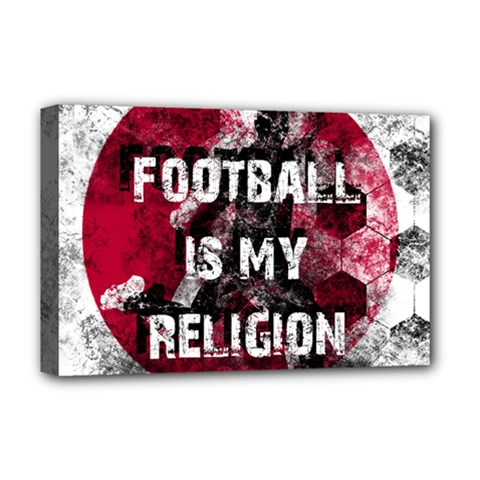 Football Is My Religion Deluxe Canvas 18  X 12   by Valentinaart