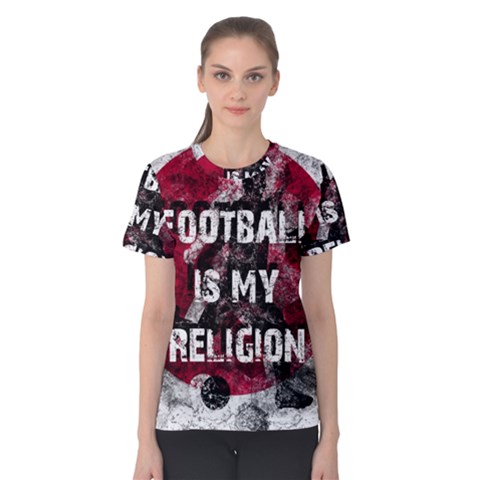 Football Is My Religion Women s Cotton Tee by Valentinaart