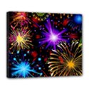 Celebration Fireworks In Red Blue Yellow And Green Color Deluxe Canvas 24  x 20   View1