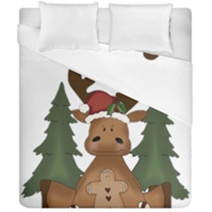 Christmas Moose Duvet Cover Double Side (california King Size) by Sapixe
