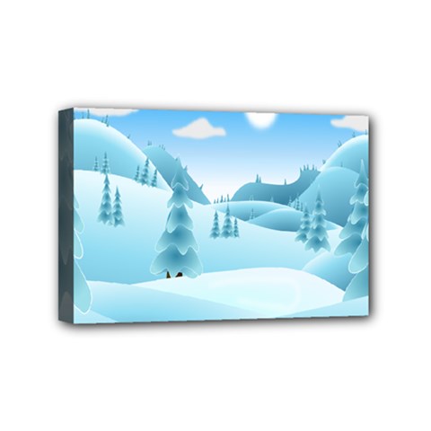 Landscape Winter Ice Cold Xmas Mini Canvas 6  X 4  by Nexatart