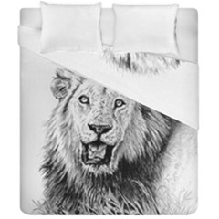 Lion Wildlife Art And Illustration Pencil Duvet Cover Double Side (california King Size) by Nexatart
